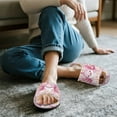 thumbnail image 3 of COEQINE Axolotl Daisy Pink Slip On Slippers Womens Fluffy Slippers Soft Indoor Sandals Cute House Slides Comfortable Open Toe Slip On House Shoes Footwear for Bedroom Travel, 36-37, 3 of 7