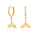 thumbnail image 1 of Aretes Xtellar dorado Pendientes Cola De Sirena Dorada Elegante, 1 of 4