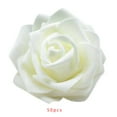 thumbnail image 2 of 50pcs Diameter 6cm Cheap PE Foam Rose Head beauty Wedding Valentine's Day Gift Wedding Bouquet Home Decoration Hand Flower Art milk white 1pcs, 2 of 5
