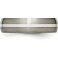 thumbnail image 4 of Chisel Titanium Brushed with Sterling Silver Inlay 6.2mm Band - Ring Size 13.0, 4 of 8