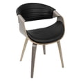 thumbnail image 2 of Symphony Mid-Century Modern Dining/Accent Chair in Light Grey Wood and Black Faux Leather by LumiSource, 2 of 8