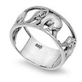thumbnail image 4 of Sterling Silver Women's Elephant Ring Wholesale 925 Wide Band 10mm Jewelry Female Male Unisex Size 9, 4 of 4