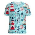 thumbnail image 5 of Nautical Lighthouse Pattern Women's T-Shirt Short Sleeve T Shirts Tops Tee Ladies Loose T, 5 of 7