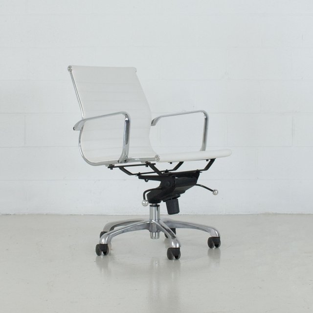 Modern Living Chaise de Bureau Pivotante Réglable en Aluminium de Qualité Contractuelle, Noire