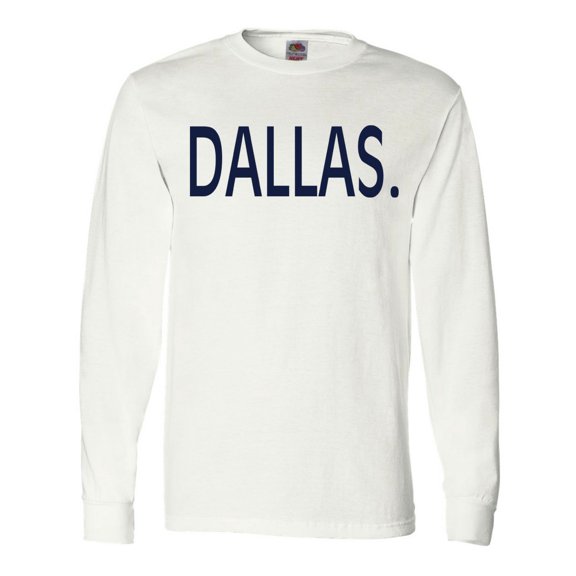 Inktastic Dallas in Blue Text Long Sleeve T-Shirt