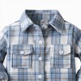 thumbnail image 5 of YIWULA Toddler Boy Girl Fall Flannel Shirt Kid Baby Long Sleeve Button Down Plaid Shirts(6-12 Months,Blue), 5 of 5