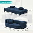 thumbnail image 2 of Z-hom Folding Sofa Bed, 10 inch Convertible Memory Foam Couch with 2 Pillows & Washable Cover Fold Out 2-in-1 Futon Sofa Sleeper Chair Mattress, Twin, Dark Blue, 2 of 10