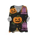 thumbnail image 5 of IMENGL Women's Long Sleeve Tops Loose Halloween Print Lightweight Blouses Art Print V Neck Casual Basic Long Sleeve Shirt for Women,M-XXL, 5 of 6