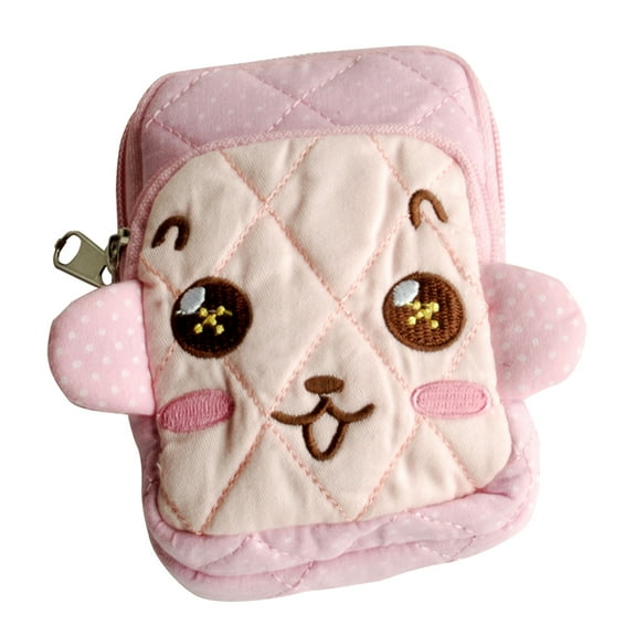 [Brave Monkey] Embroidered Applique Fabric Art Wallet Purse/ Pouch Bag (2.9 X 4.7 X 0.98 inches)