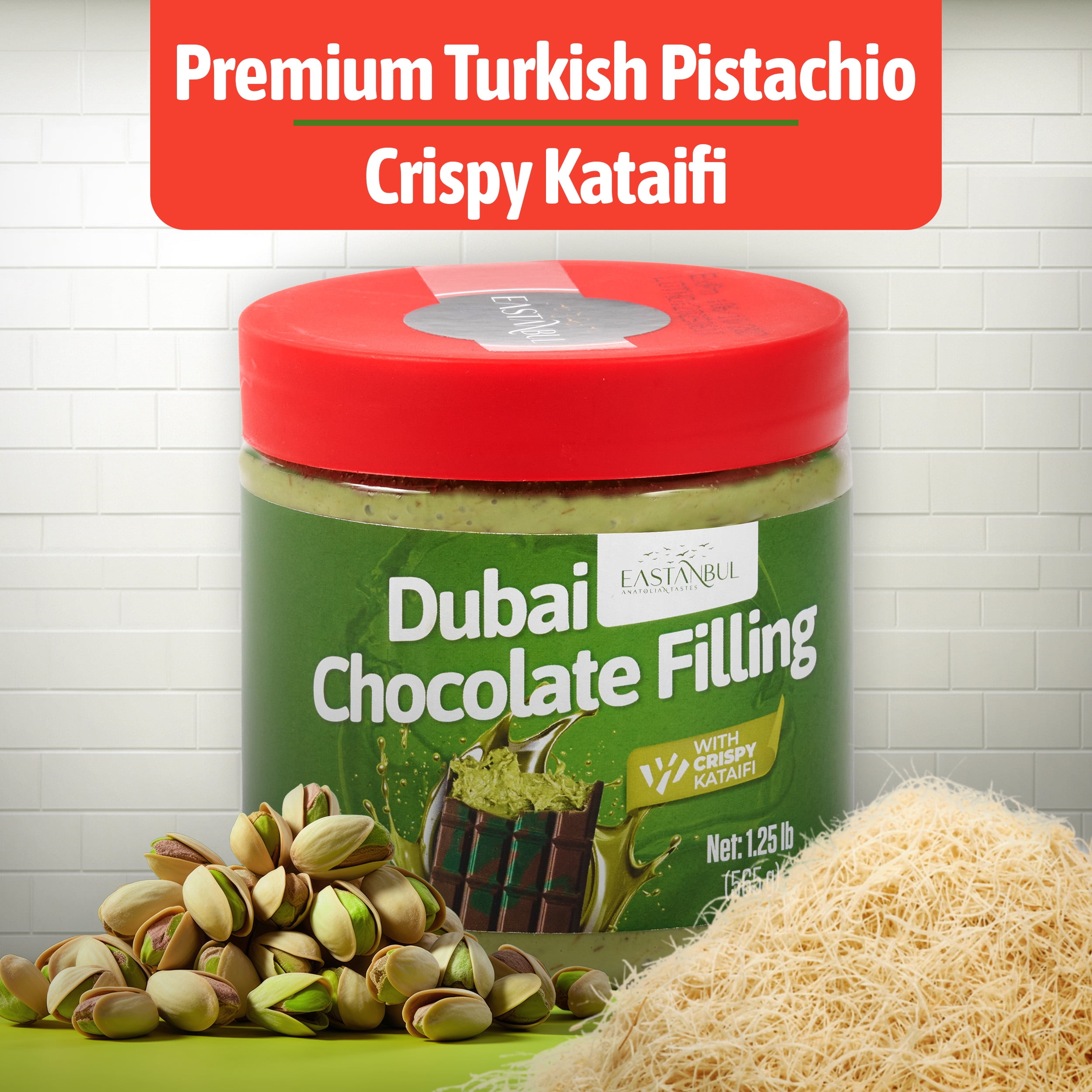 Eastanbul Dubai Chocolate Bar Mixture, Dubai Chocolate Bar Pistachio Filling 1.3lb
