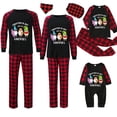 thumbnail image 1 of Pijamas familiares navideños a juego, conjuntos de pijamas de manga larga negra con My Gnomies, en julio, 1 of 3