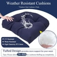 thumbnail image 5 of Bxaolu Outdoor Chair Cushions Set of 2, Thick 19" x 19" Outdoor Seat Cushions Patio Furniture Waterproof with Ties, Waterproof Patio Furniture Cushions, Outdoor Dining Chair Pads, Navy, 5 of 9