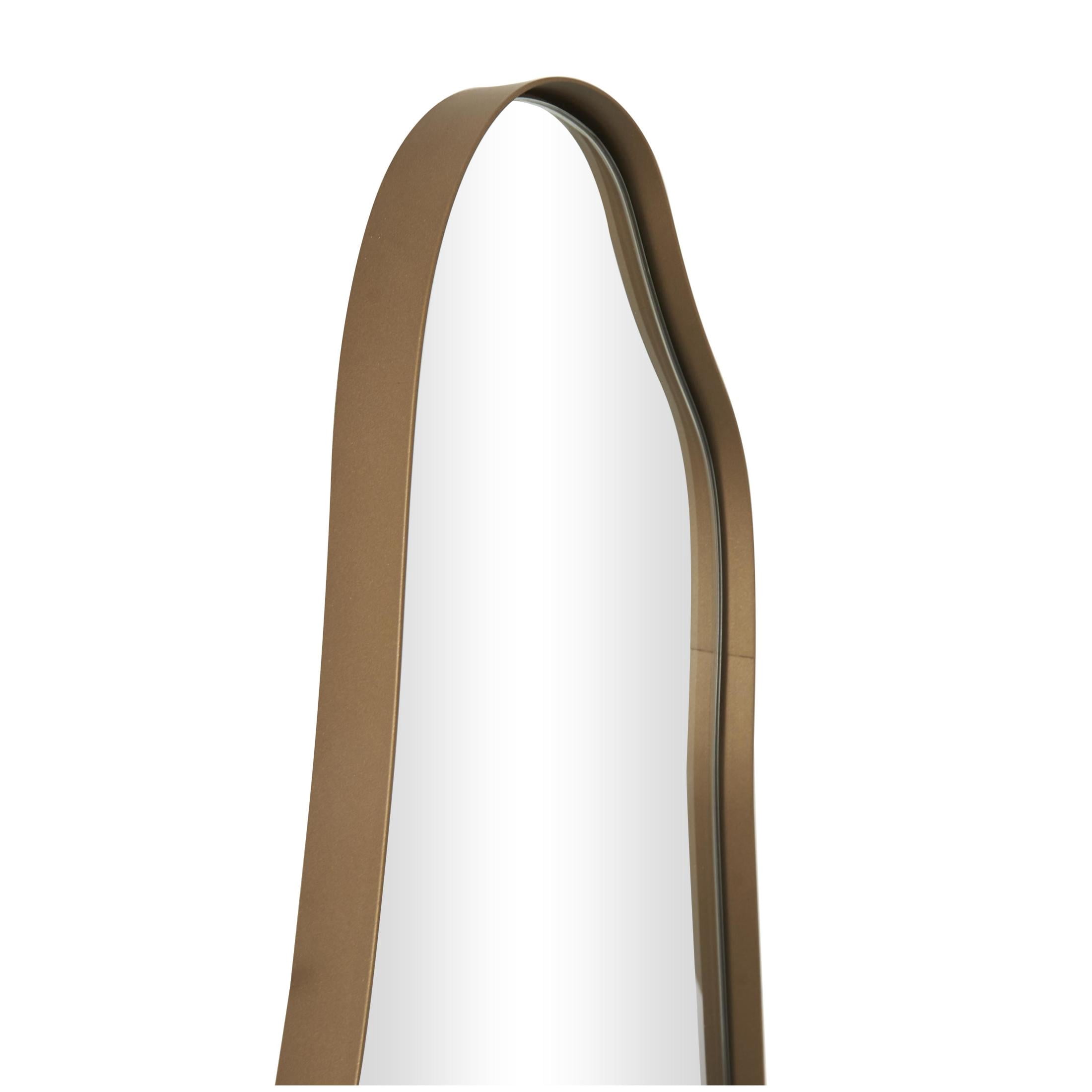 CosmoLiving by Cosmopolitan 10" x 47" Gold Slim Wavy Abstract Wall Mirror