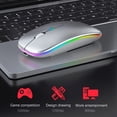 thumbnail image 2 of Rechargeable Optical Wireless Mouse with RGB LED Lights, Silver, 2 of 6
