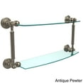 thumbnail image 5 of Waverly Place Collection Two Tiered Glass Shelf - Satin Brass / 18 Inch, 5 of 5