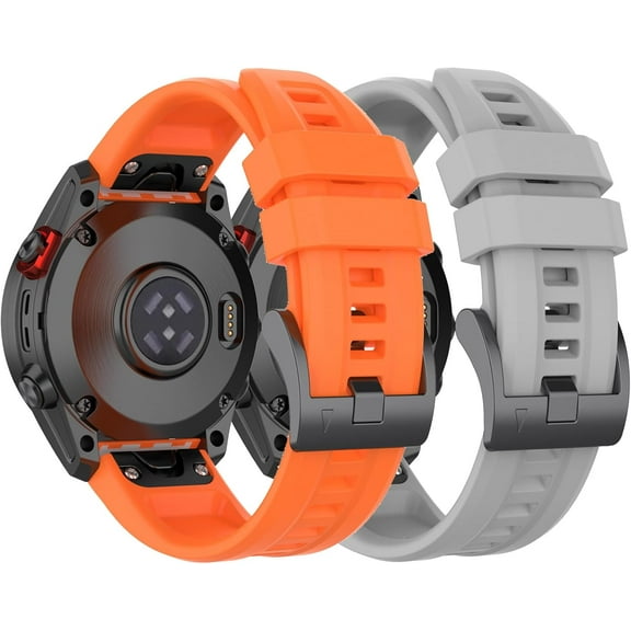 Tianle 2 Pack Compatible with Garmin Descent MK3 43mm Watch Bands, Descent MK3i 43mm Silicone Replacement Bands Straps Wristbands Bracelet Fit for Garmin Fenix 7s/Fenix 6s/Fenix 5s