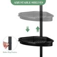 thumbnail image 6 of No-Drill Corner Shower Caddy Tension Pole, Rust-Resistant Bathroom Storage Organizer with 4-Tier Adjustable Shelves & Rubber Pad, 101.6''- 122'' Height, Black, 6 of 8