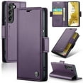 thumbnail image 1 of ELEHOLD Wallet Case For Samsung Galaxy S22,Premium Leather Case wih RFID Blocking Function Card Slots Kickstand Magnetic Clasp Shockproof Cover for Men Women,Purple, 1 of 7