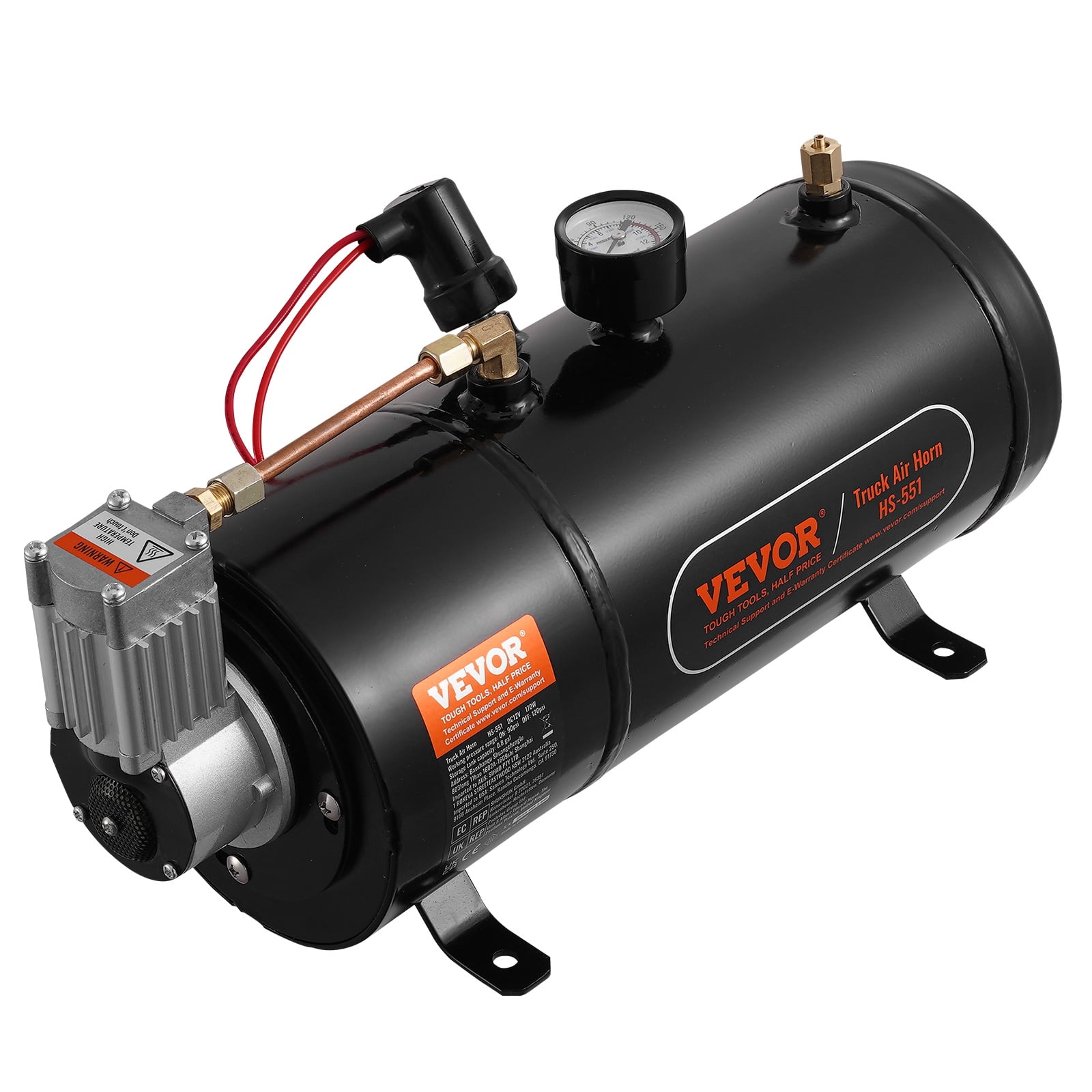 KFFKFF 12V Air Compressor with 0.8 Gal/3L Tank Onboard Air Horn Compressor System