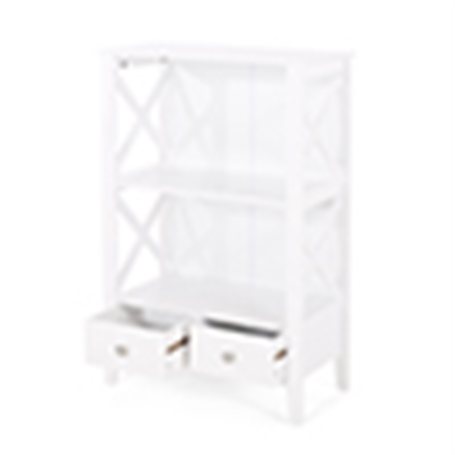 Kadyn Floor Storage Rack, Bathroom Storage Rack with Drawers, Modern Accent Storage Cabinet with Drawers, White