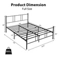 thumbnail image 3 of Gymax Lit Plateforme Pleine Grandeur avec Tête de Lit Base de Matelas Robuste Chambre, 3 of 10