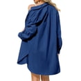 thumbnail image 3 of Long Sleeve Turn-Down Collar Long Button-Down Blouse Cover Up Tops, 3 of 5