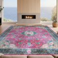 thumbnail image 2 of Design&I 2'x3' Washable Doormat Ultra-Thin & Non-Slip Skid-Resistant Vintage Peacock Plume Medallion Design With Ornate Fanned Feather Motifs for Entryway, Indoor, 2 of 7