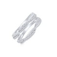 thumbnail image 2 of AFFY 0.40CT Moissanite Diamond Infinity Guard Enhancer Ring for Women 18K White Gold over Silver-12, 2 of 7