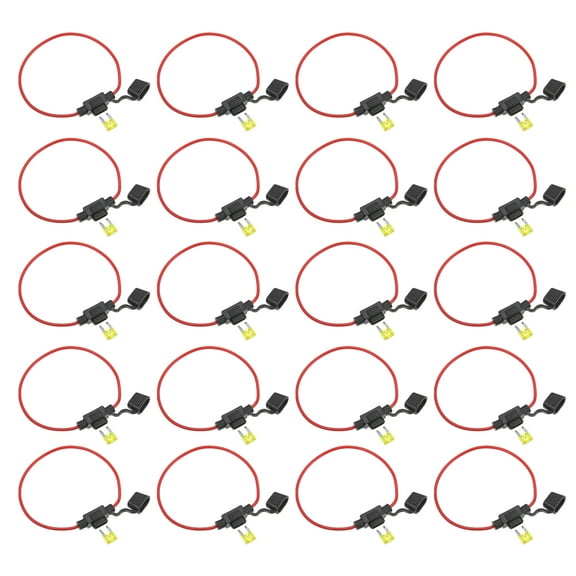 Unique Bargains 20 Set DC 12V 14 Gauge Car in Line ATC Blade Style Inline Mini Fuse Holder with 20A Mini Fuse Black