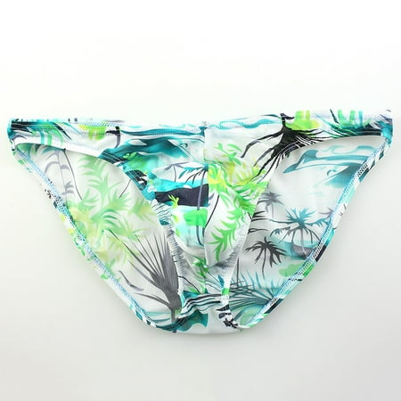 

Men s Beach Coconut Tree Print Underpants Mesh Breathable Low Waist Briefs