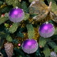 thumbnail image 6 of 4 Pieces Glitter Christmas Ball Ornaments, Rhinestone Sequin Christmas Decorations, Hanging Plastic Balls for Xmas Trees Wedding Party Holiday Decorations(3.15inches,Purple), 6 of 6