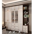 thumbnail image 3 of Household bedroom solid wood light luxury large wardrobe minimalist six door cabinet assembly corner wardrobe yemek masaları My Lux Decor Round, 3 of 24