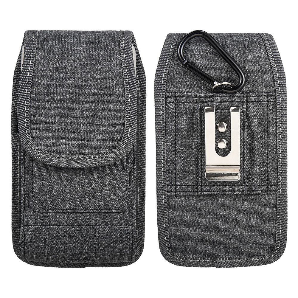 Luxmo Pro Series for Samsung Galaxy S21 FE Belt Holster (Vertical Nylon Rugged Fabric Phone Holder Pouch Carrying Case) with Touch Tool - Dark Grey - image 1 of 9