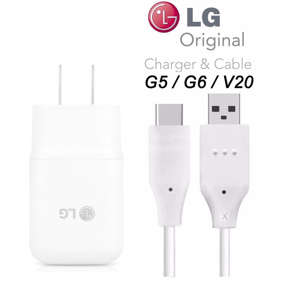 Genuine LG Quick Wall Charger + TypeC USBC Cable for LG G5 / G6 / V20