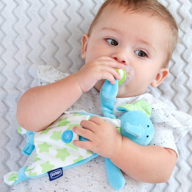 Chicco, Soft Pacifier Lovey, Elephant, New, Multi-Textured Plush