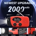 thumbnail image 3 of 2000MAH Emergency Hand Crank Radio, Portable Survival Solar Radio AM FM NOAA Weather with Earphone Jack SOS Alarm 4 Modes LED Flashlight, Phone Charger Type-C charger for Camping Hiking, 3 of 4