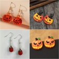 thumbnail image 4 of QQTDFG 925 Silver Halloween Pumpkin Drop Dangle Earrings Crystal Stud Party Jewelry-#2, 4 of 7