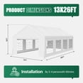 thumbnail image 2 of Clouddwell Heavy Duty 13X26FT Party Tent, Large Outdoor Wedding Tent with Removable Sidewalls & Sandbags, Commercial Wedding Large Tent,Carport, BBQ,UV 50+, Waterproof, White, 2 of 9