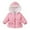 Pink, variant on HNMKIU Girls Down Jacket Winter Coat for Toddlers Fashionable Thickened Toddler Jackets for Girls Long Sleeve Padded Outerwear Hooded Zip Up 6 Months-3 Years Pink,9-12 Months
