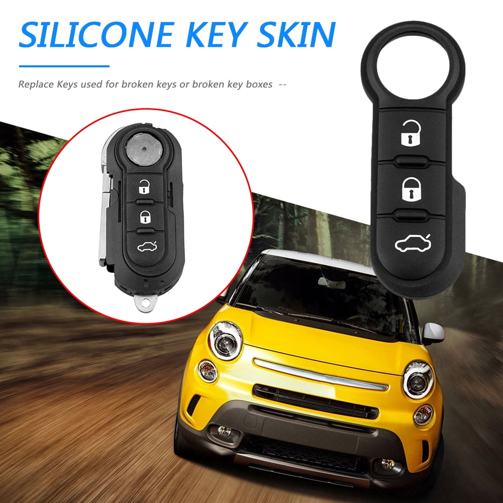 Okeytech 3 Tasten Remote Auto Schlüssel Shell Case für Fiat 500 Panda Punto  Bravo Auto Uncut Blade Normal White Button