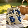 thumbnail image 3 of Handmade Crochet Flower Tote,Knit Floral Purse Bag Boho Woven Beach Handbags Crossbody Shoulder Bag for Women Vacation, 3 of 7