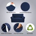 thumbnail image 2 of H.VERSAILTEX 1-Piece Jacquard Spandex Loveseat Stretch Slipcover, Navy, 2 of 7
