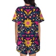 thumbnail image 3 of Lsque Cinco De Mayo Floral Women's Short-Sleeved Pajama Set - 2 Piece Soft and Lightweight Sleepwear Set-X-Large, 3 of 9