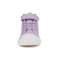 thumbnail image 3 of Little Girls Kids Canvas Shoes Glitter Sneakers Toddler Sparkle Lace Up High Top Hook and Loop Straps Non Slip Lightweight Light Purple Size 9, 3 of 5