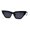 All Black, variant on Womens OG Chain Arm Mod Thick Horn Cat Eye Sunglasses Ivory Marble Brown