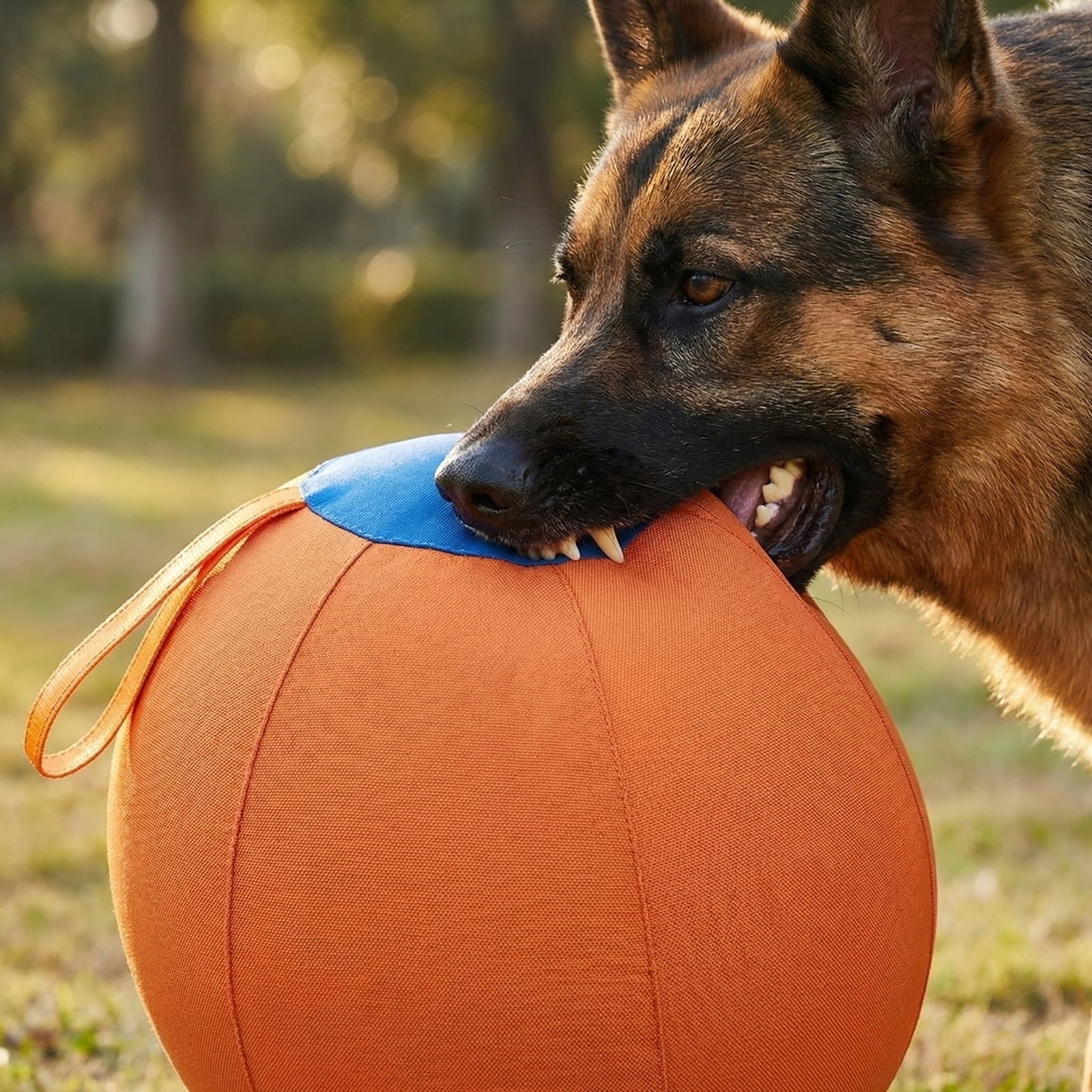 25cm Dog Herding Ball with Handles Visible Color Interactive Push Training Ball Toy Outdoor Exercise Enrichment Toy for High Energy Large Dogs