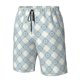 thumbnail image 4 of Balery Daisy Plaid Blue Traje de Baño Estilo Hawaiano para Hombre, Shorts de Secado Rápido con Bolsillos-X-Large, 4 of 6
