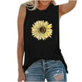 thumbnail image 1 of Pompotops Womens Tank Tops Casual Loose Fit Plus Size Sunflower Printed Tee Shirts, 1 of 5