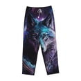 thumbnail image 4 of Balery Purple Sky Wolf print Women's Pajama Pants,Ultra Lightweight Pjs,Lounge Pant-Medium, 4 of 9