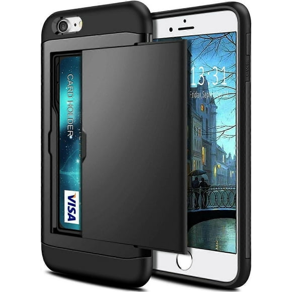 iPhone SE 2022 Case iPhone 7 Case iPhone SE 2020 Case Wallet Case Phone Case Card Holder Slot Case Cover for iPhone 7/8/SE 2020/SE 2022-Black